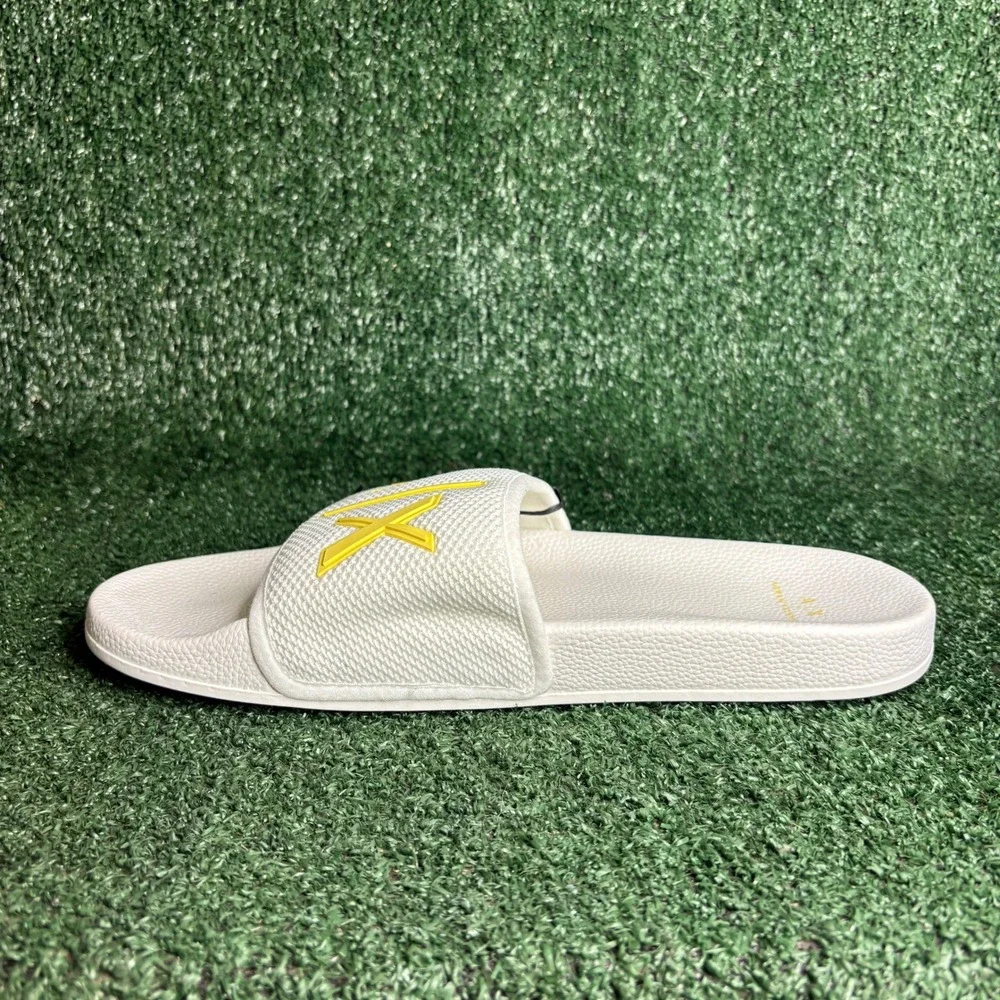 NEW Armani Exchange Logo Slide Sandal Mesh Strap Designer Beach White Mens 11‎